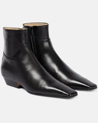 KHAITE Ankle Boots Marfa aus Leder Schwarz