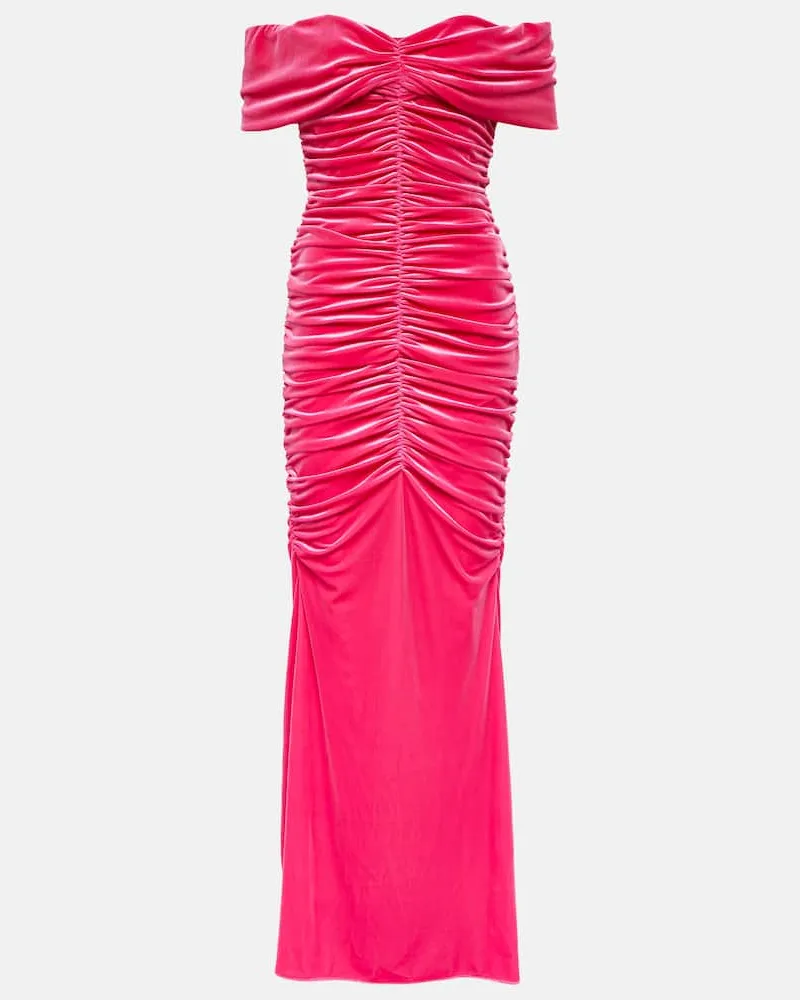 Monique Lhuillier Robe aus Samt Rosa