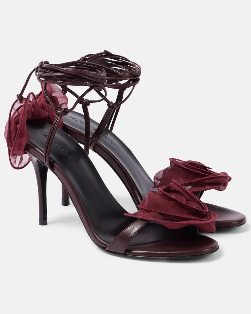 Magda Butrym Sandalen 90 aus Leder Burgunderrot