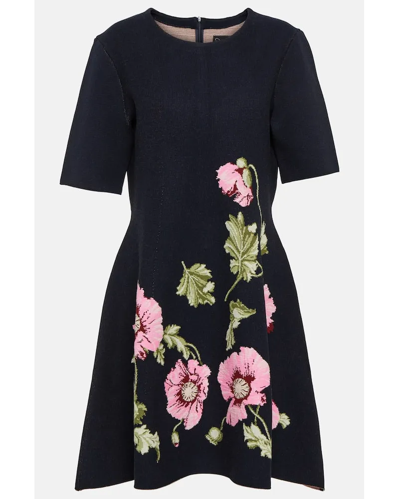 Oscar de la Renta Minikleid Poppy Blau