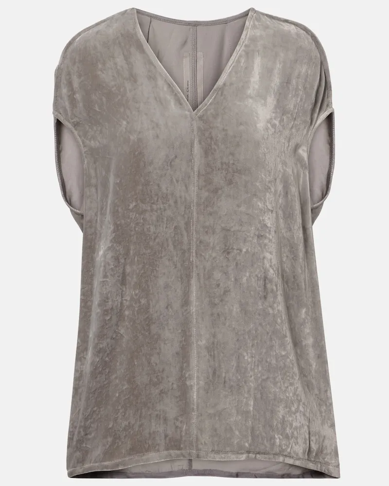 Rick Owens Top aus Samt Grau