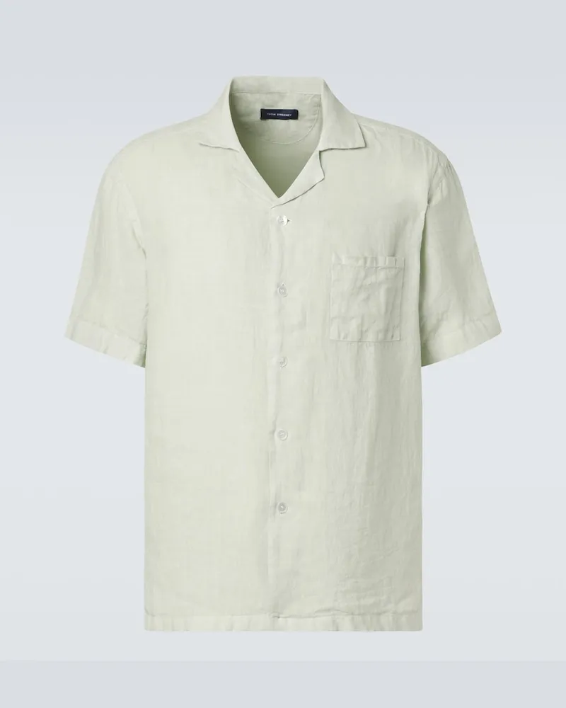 Thom Sweeney Hemd aus Leinen Grün