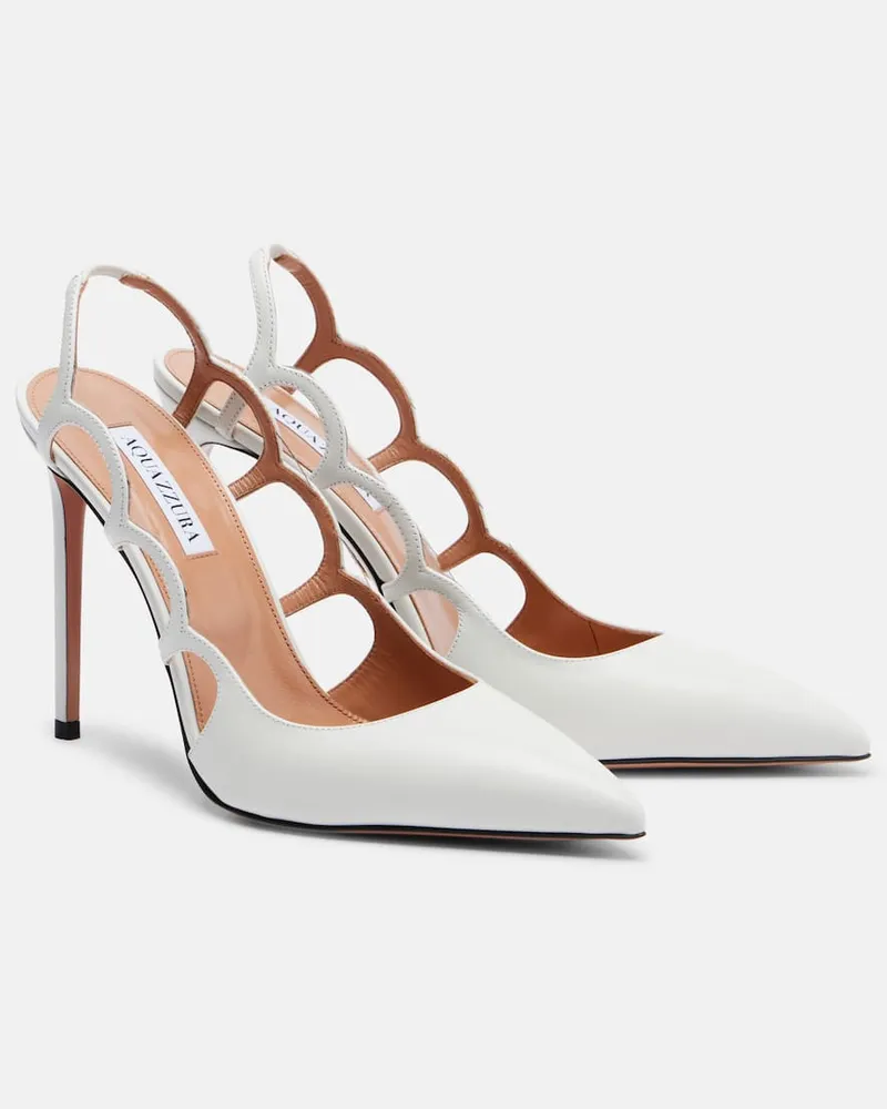 Aquazzura Slingback-Pumps Endless Love 105 aus Leder Weiß