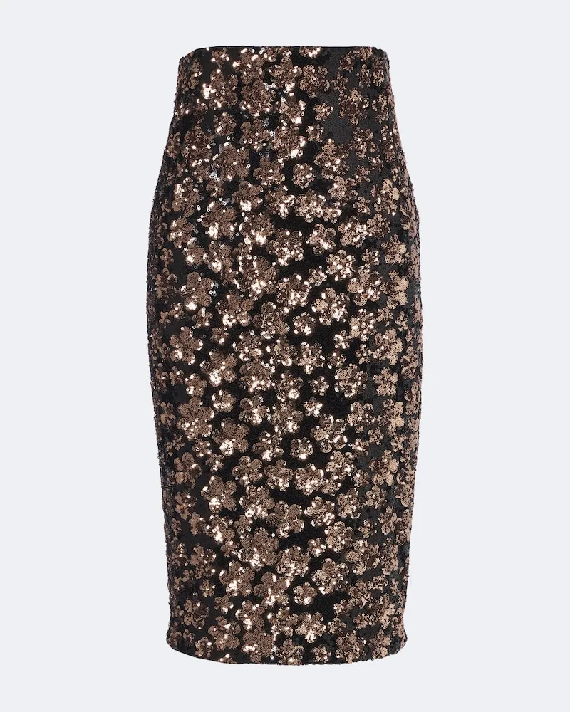 Max Mara Midirock mit Pailletten Braun