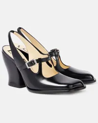 Loewe Slingback-Pumps Onda aus Leder Schwarz