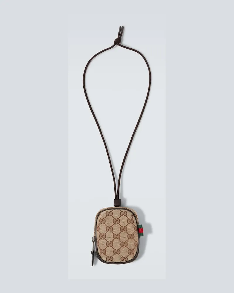 Gucci Etui mit Riemen GG aus Canvas Beige
