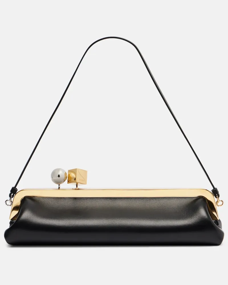 Jacquemus Clutch Salon aus Leder Schwarz