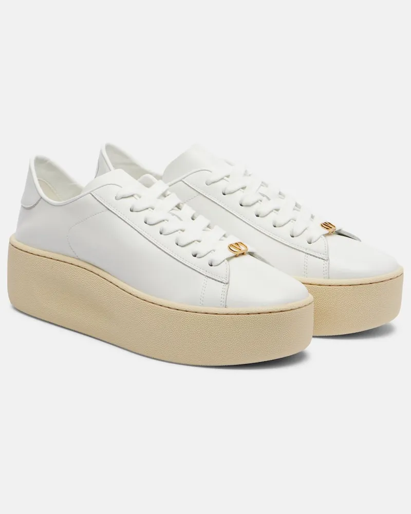 Valentino Garavani Plateau-Sneakers Royco 55 aus Leder Weiß
