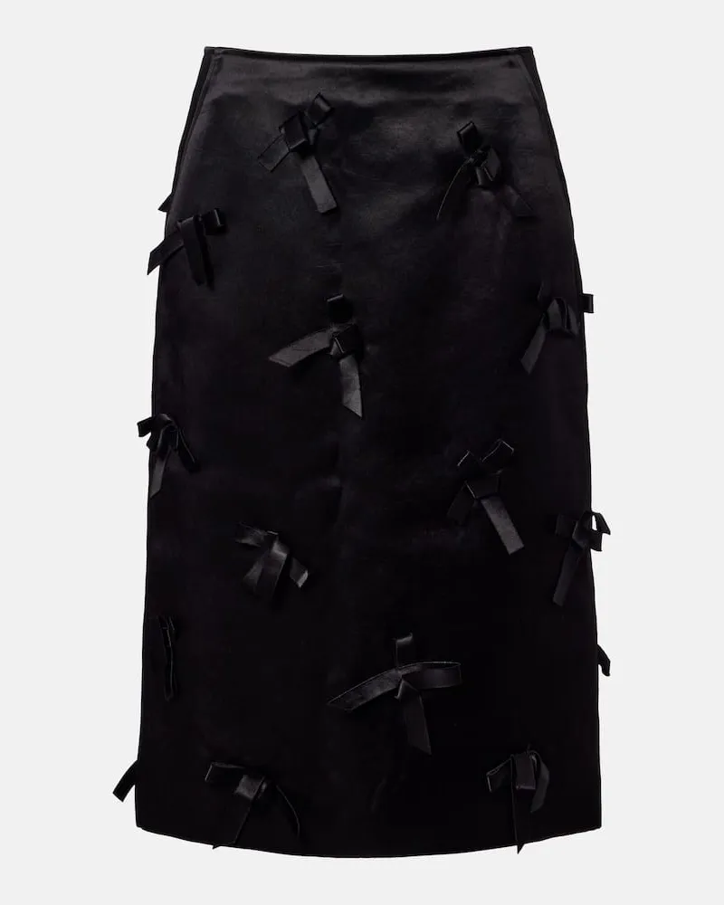 Jil Sander Midirock aus Satin Schwarz