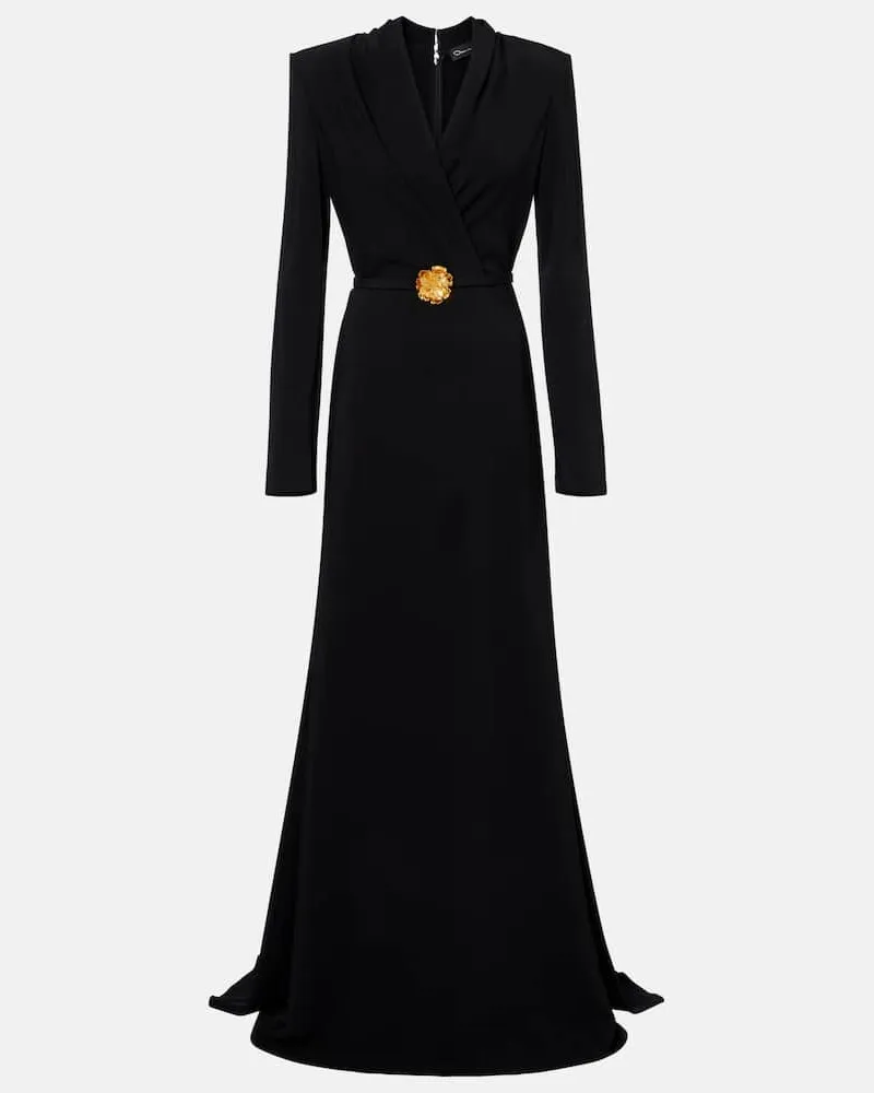 Oscar de la Renta Robe aus Cady Schwarz
