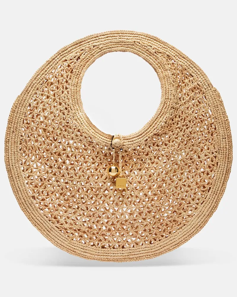 Jacquemus Tote Bag Spiaggia aus Raffiabast Neutral