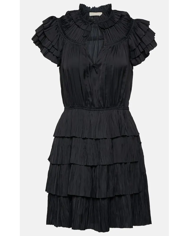 Ulla Johnson Minikleid Vesna aus Satin Schwarz