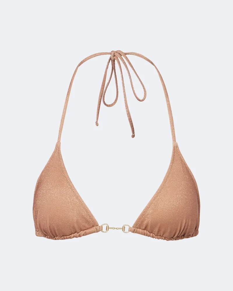 Melissa Odabash Bikini-Oberteil Menorca aus Lamé Beige