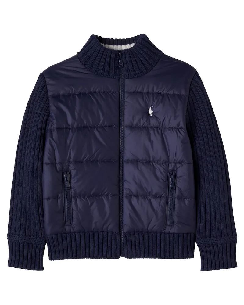 Ralph Lauren Wattierter Pullover aus einem Baumwollgemisch Blau