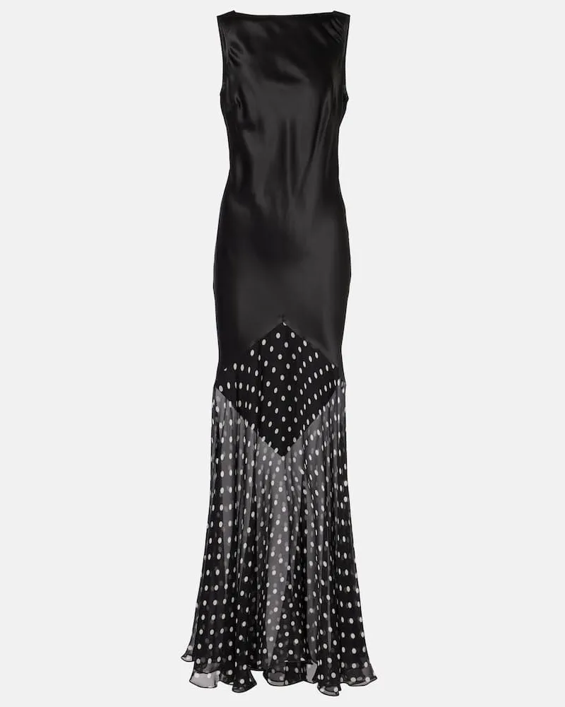 Nina Ricci Robe aus Satin Schwarz