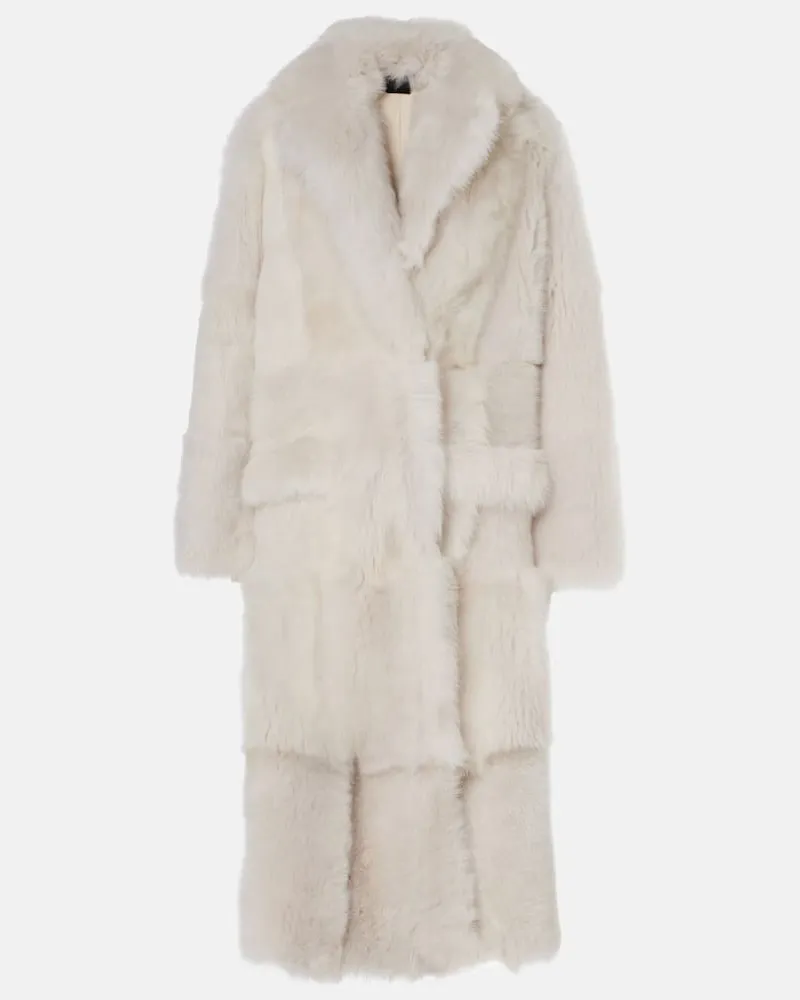 BLANCHA Mantel aus Shearling Weiß