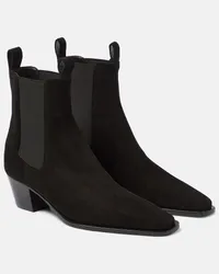 Totême Chelsea Boots The City aus Veloursleder Schwarz