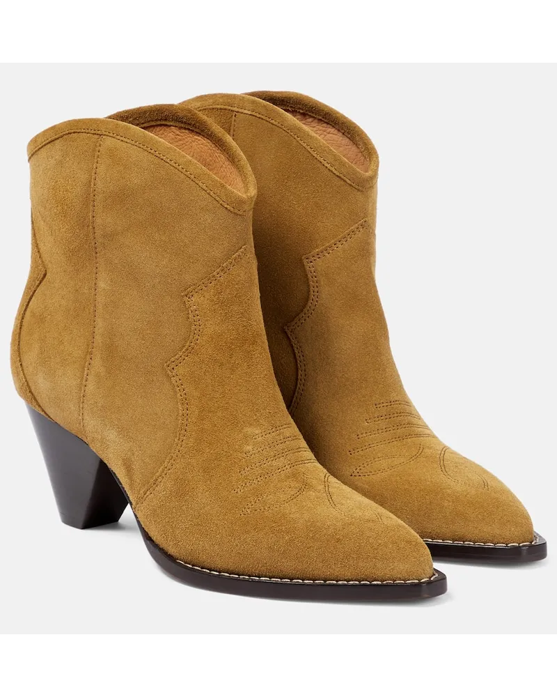 Isabel Marant Ankle Boots Darizo aus Veloursleder Beige