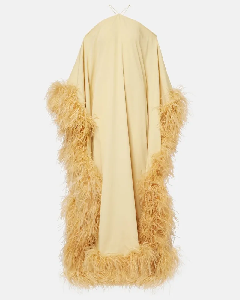 Taller Marmo Robe Sza Sza Extravaganza mit Federn Neutral