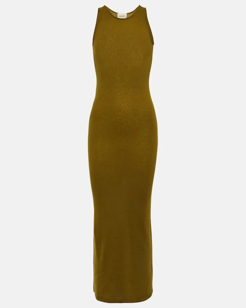 KHAITE Maxikleid Jaime aus Kaschmir Grün