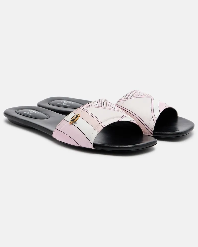 Emilio Pucci Pantoletten Yummy Iride aus Twill Rosa