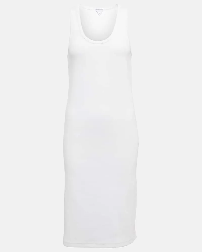 Bottega Veneta Midikleid aus Jersey Weiß