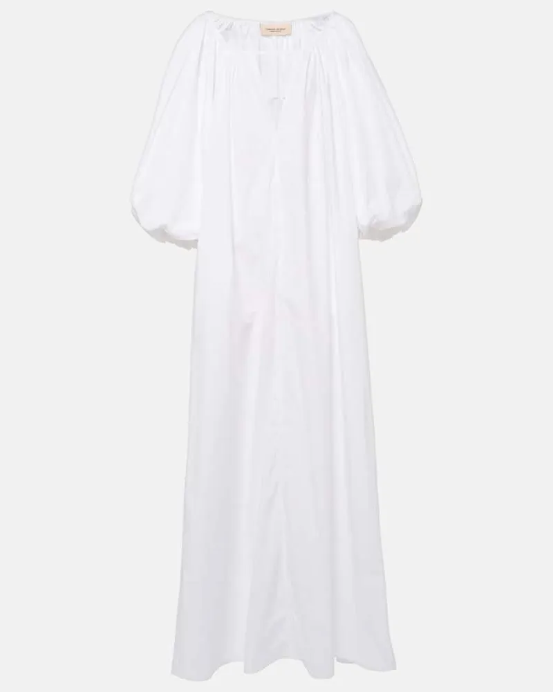 Adriana Degreas Maxikleid aus Baumwolle Weiß