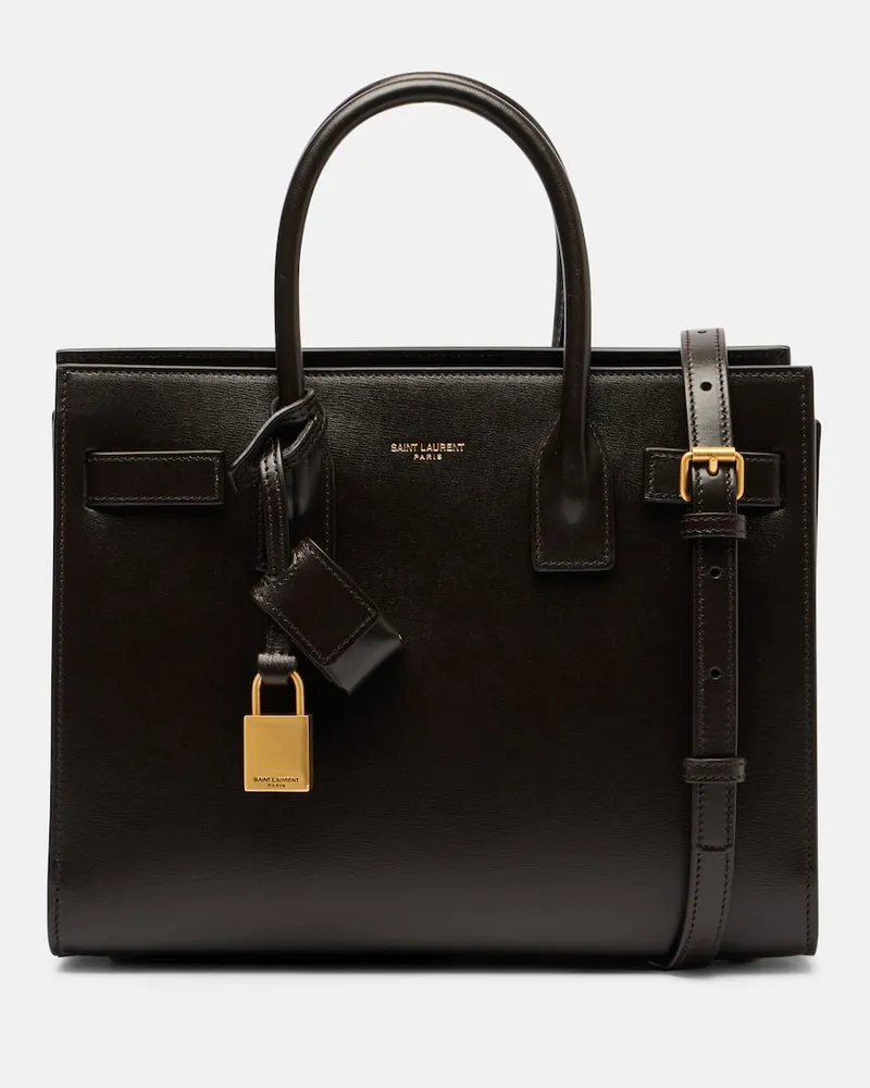 Saint Laurent Tote Sac De Jour Baby aus Leder Braun