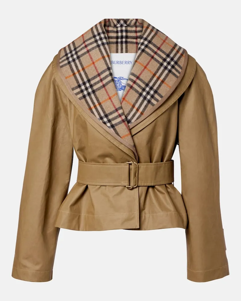 Burberry Jacke Burberry Check aus Baumwolle Beige