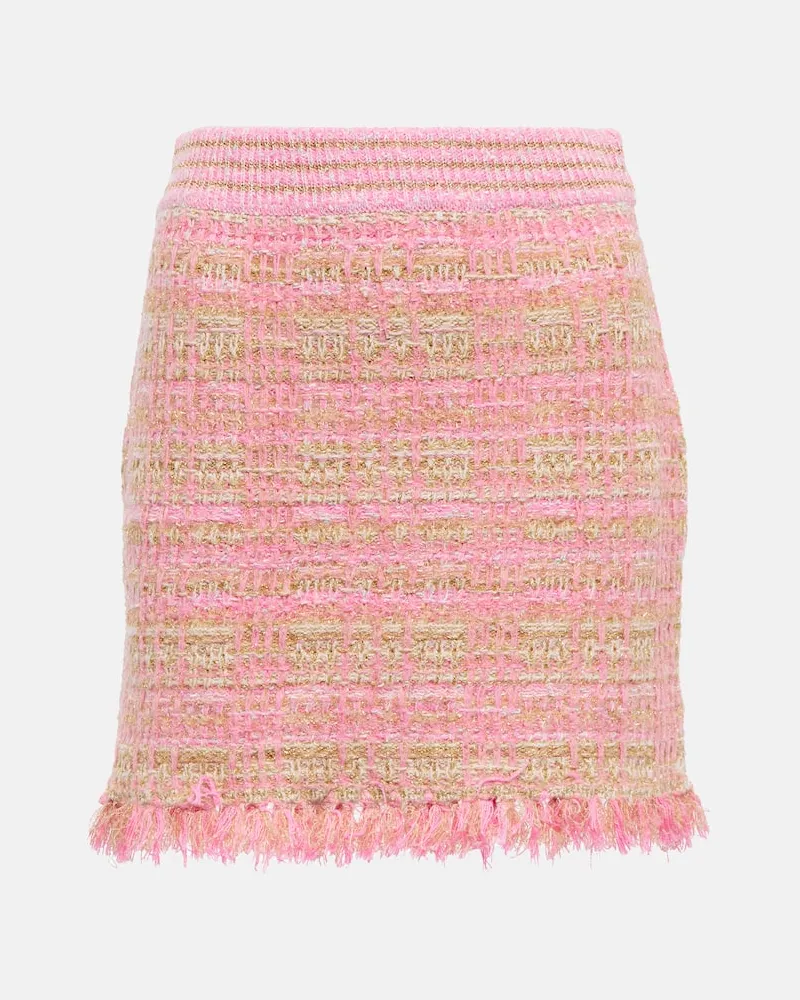 LoveShackFancy Minirock Balsam aus Tweed Rosa