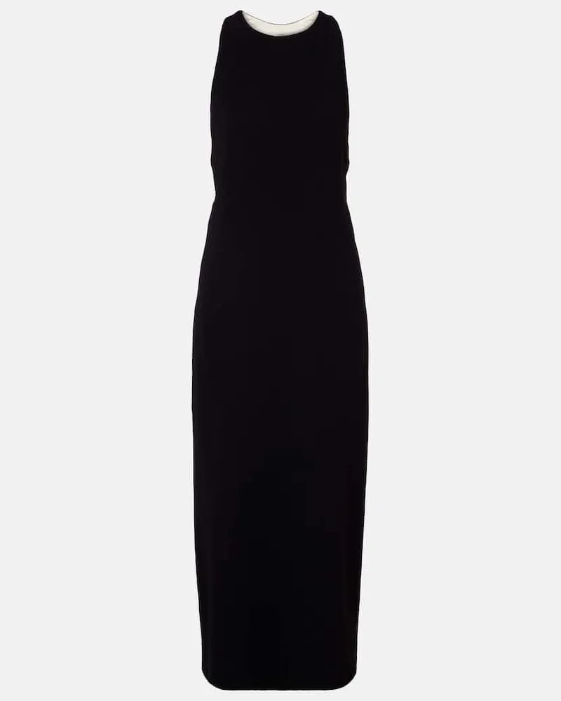 Totême Maxikleid aus Cady Schwarz