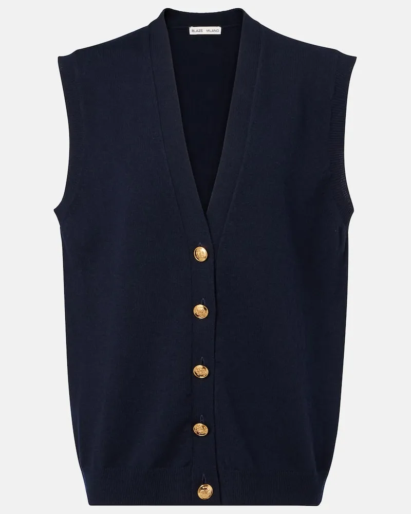 Blazé Milano Blazé Milano Weste Highland aus Wolle und Kaschmir Blau