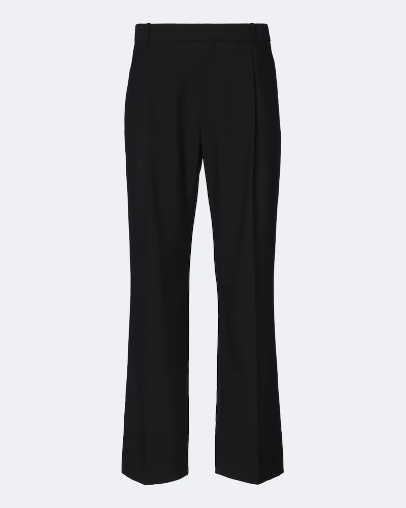 The Row Gerade Hose Salma aus Wolle Schwarz