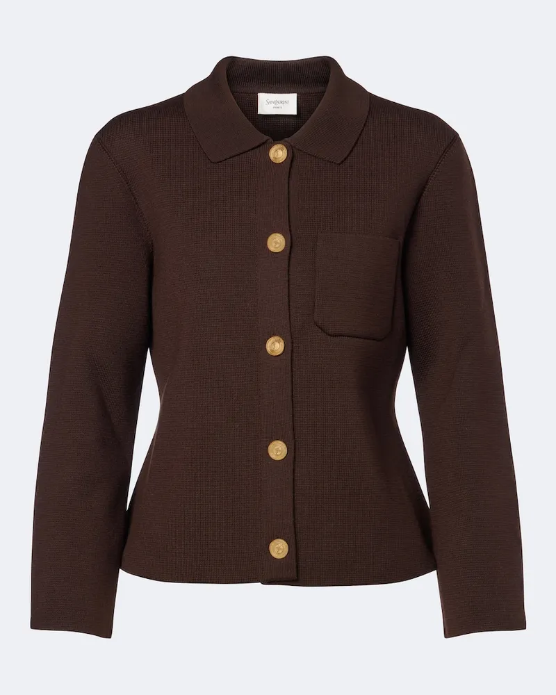 Saint Laurent Cardigan aus Wolle Braun