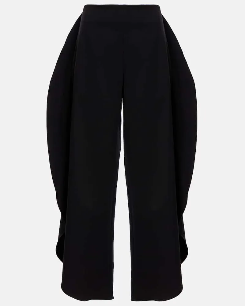 Alaïa Alaïa Weite Hose aus Wolle Schwarz