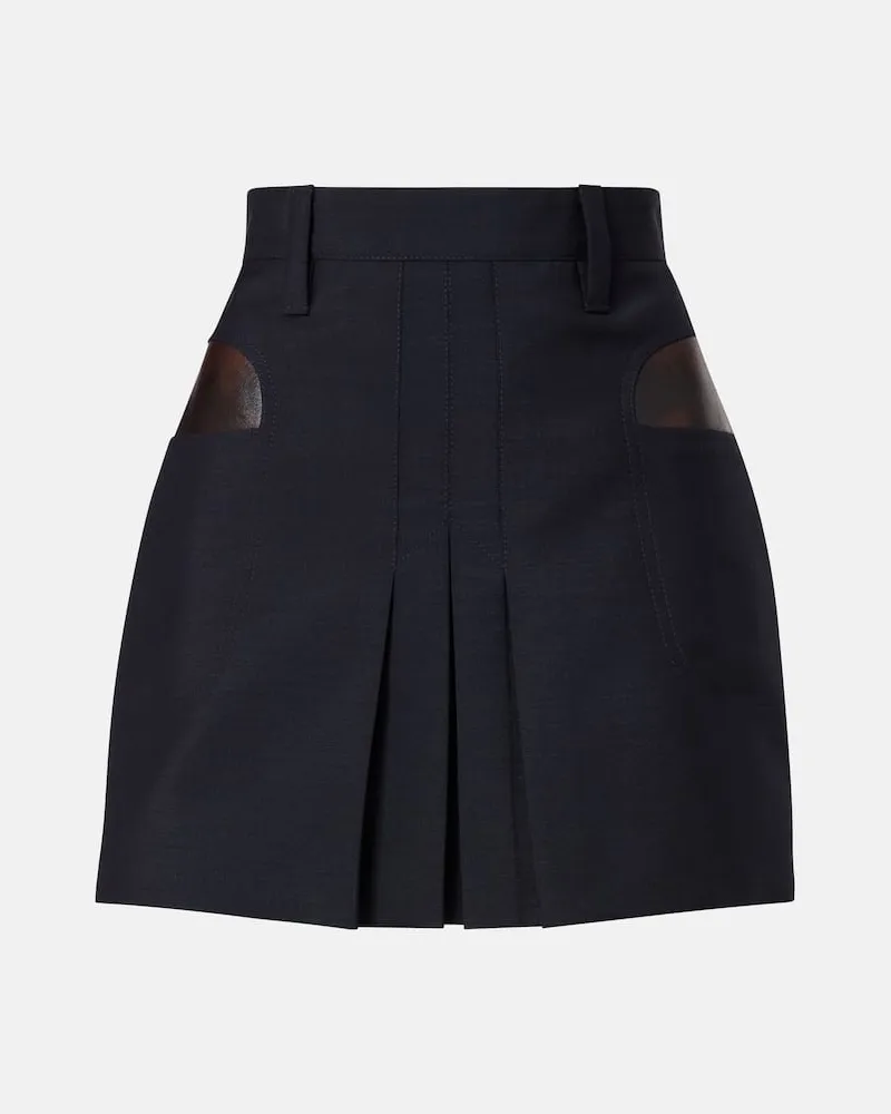 Prada Minirock aus Mohair und Wolle Blau