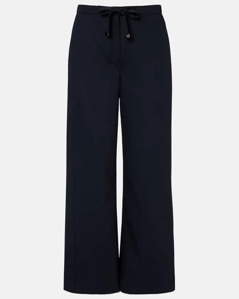 Max Mara Weite Hose Argenta aus Schurwolle Blau