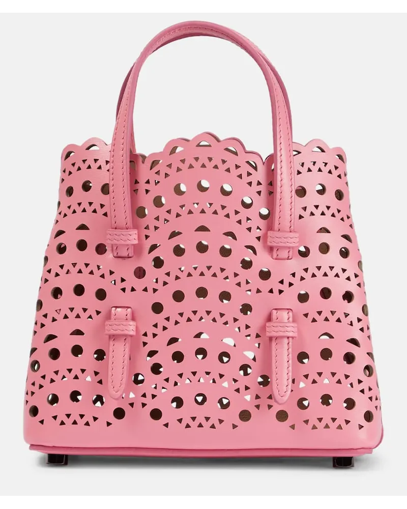 Alaïa Alaia Tote Mina 16 Vienne Wave aus Leder Pink