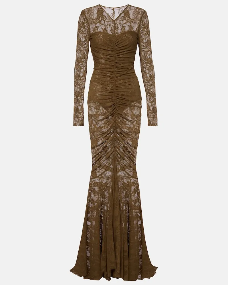 Norma Kamali Robe aus Spitze Grün