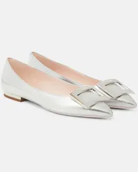 Roger Vivier Ballerinas Gommettine aus Metallic-Leder Silber