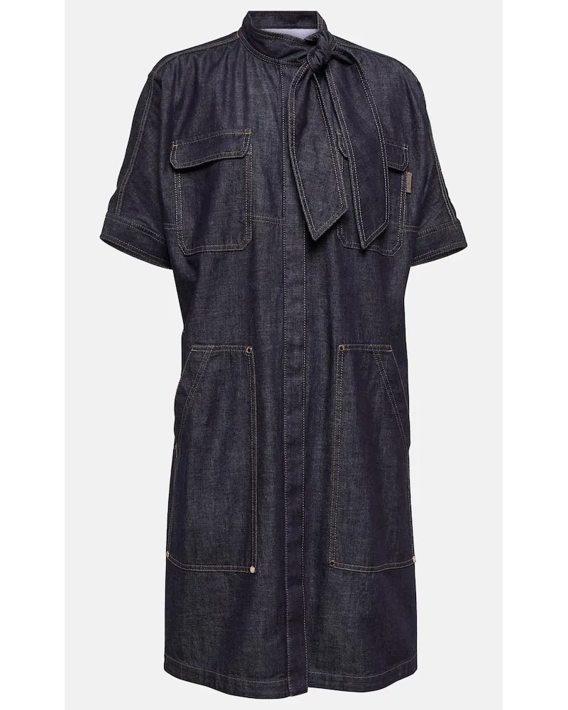 Brunello Cucinelli Kleid aus Denim Blau
