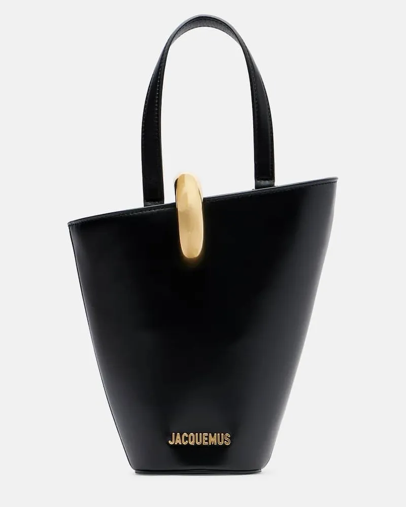 Jacquemus Bucket Bag Bambola Small aus Leder Schwarz