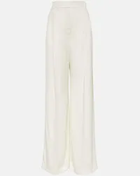 Alexander McQueen Weite High-Rise-Anzughose Weiss