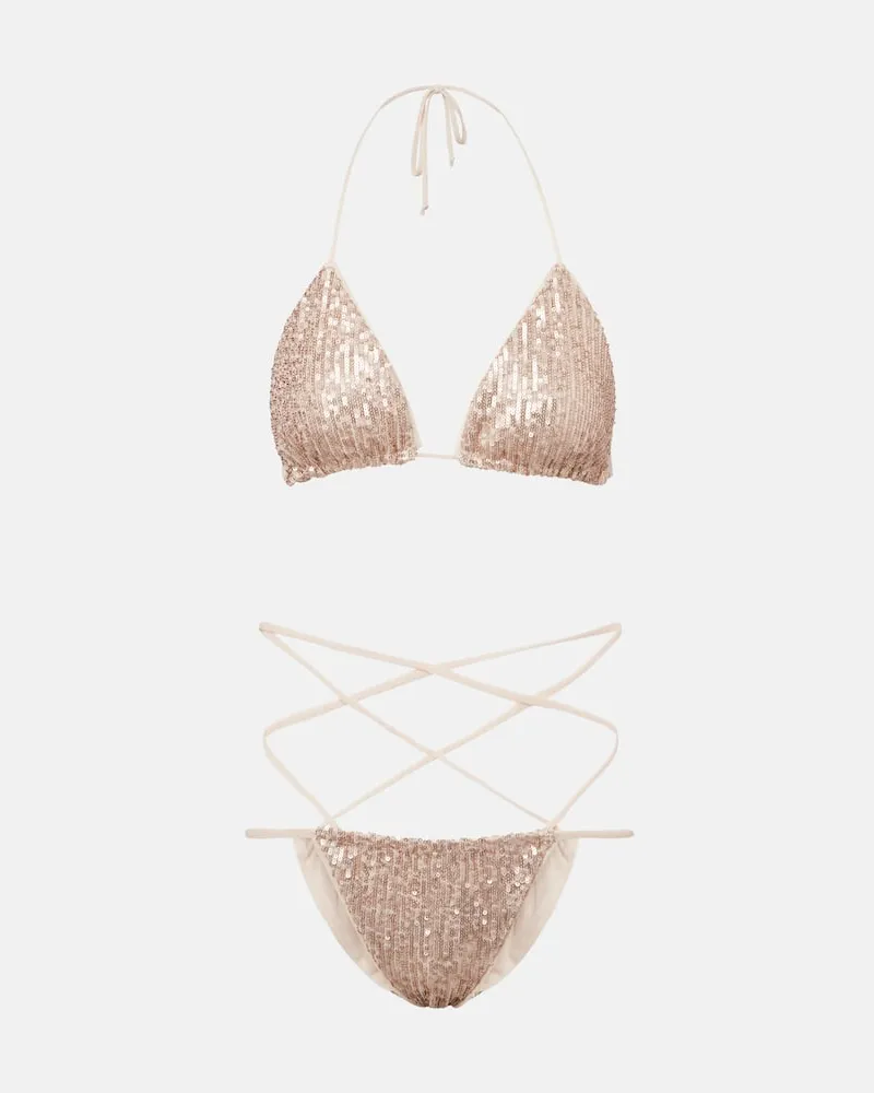 Norma Kamali Bikini mit Pailletten Pink
