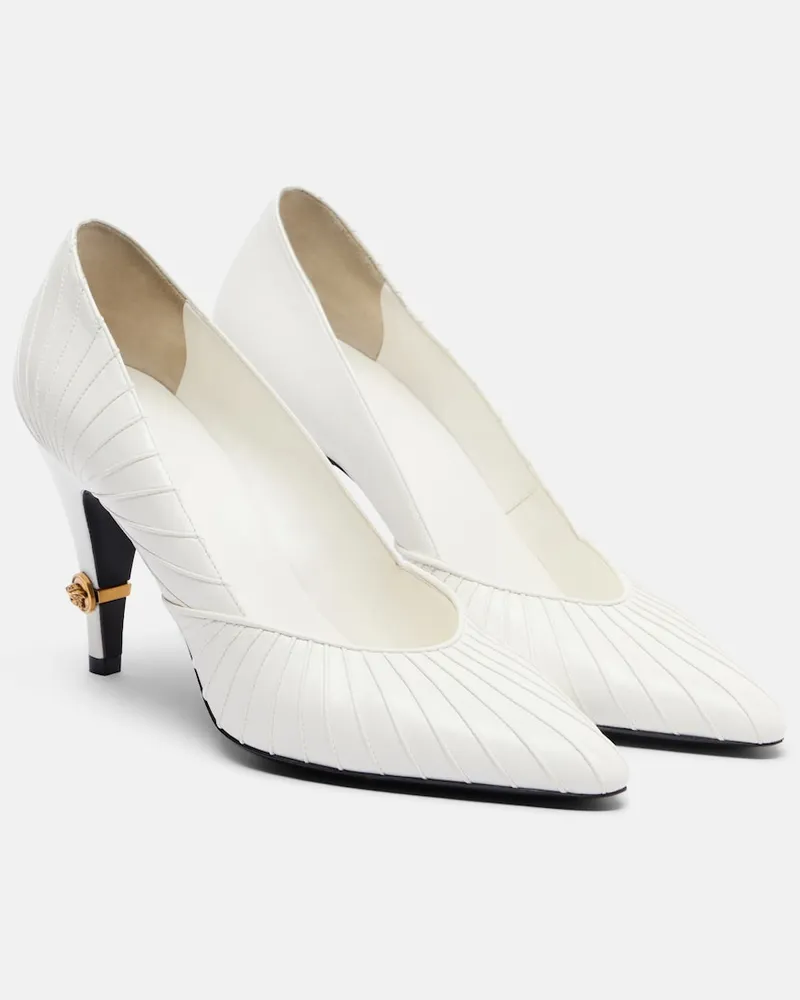 Versace Pumps Medusa aus Leder Weiß
