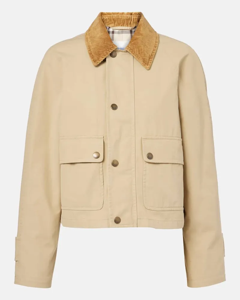 Burberry Jacke aus Baumwoll-Gabardine Beige