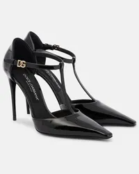 Dolce & Gabbana Pumps DG aus Lackleder Schwarz