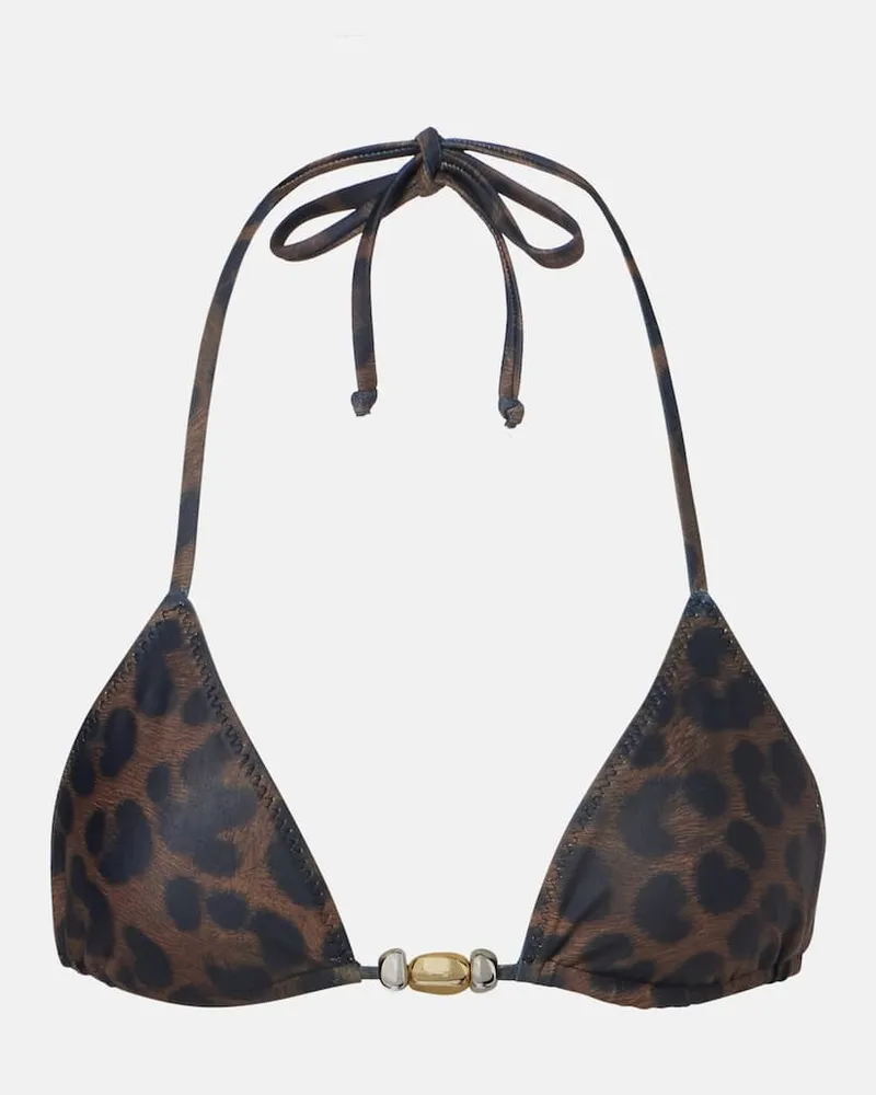 SAME Bedrucktes Bikini-Oberteil Braun