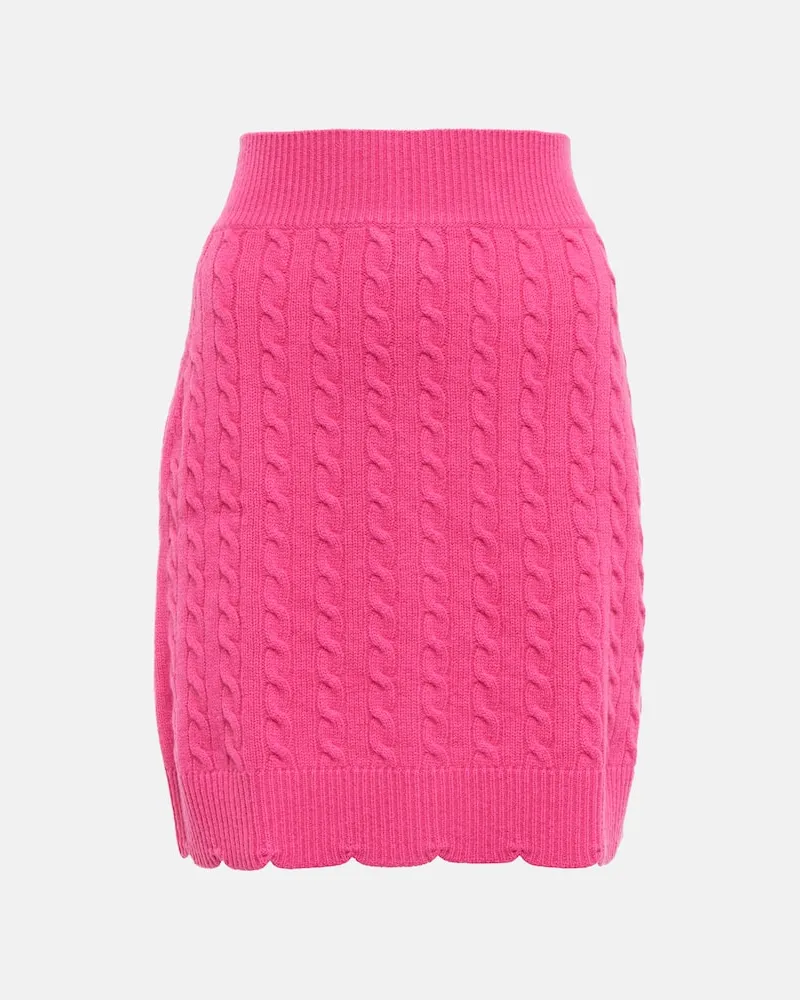Patou Minirock aus Wolle Pink