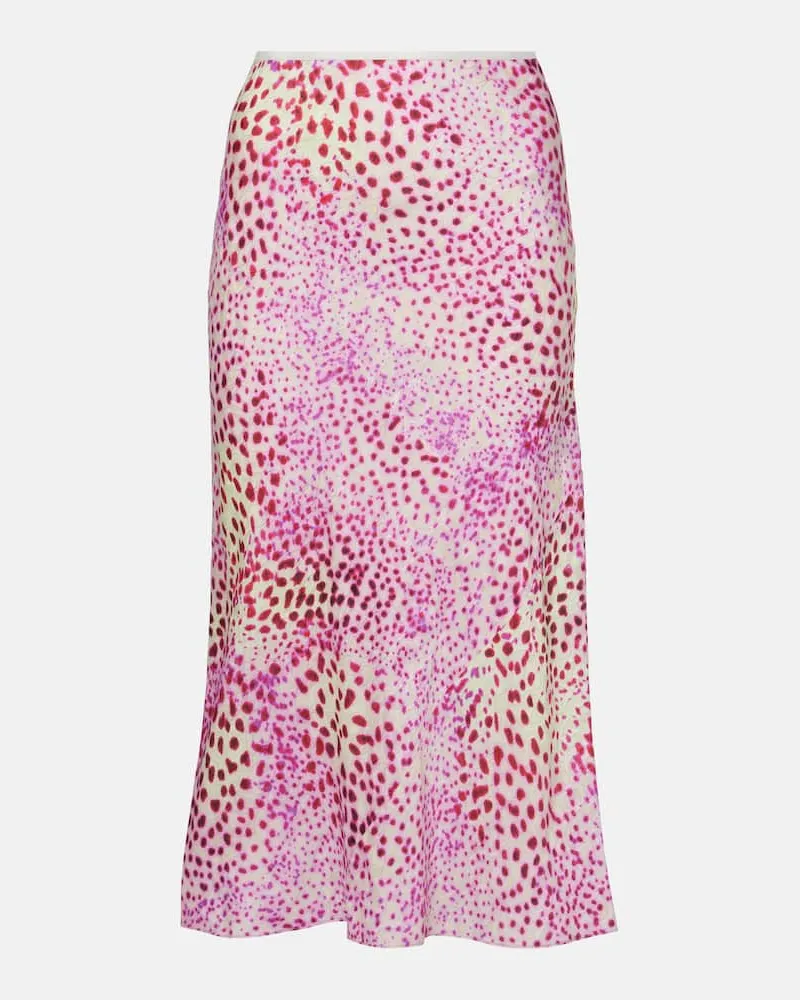 Dries van Noten Bedruckter Midirock Pink